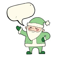 cartoon santa claus with speech bubble N133