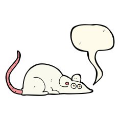 cartoon mouse with speech bubble N10