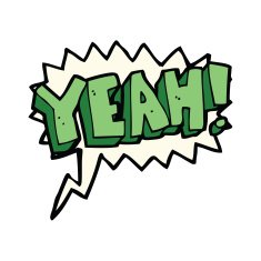 cartoon yeah! shout with speech bubble N4