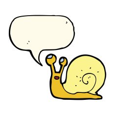 cartoon snail with speech bubble N25