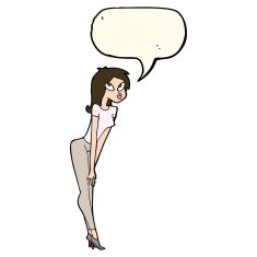 cartoon attractive girl with speech bubble N13