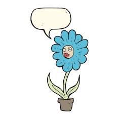 cartoon flower with speech bubble N27