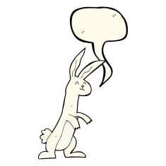 cartoon rabbit with speech bubble N60