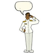 cartoon military man in dress uniform with speech bubble N8
