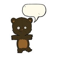 cartoon cute black bear with speech bubble N45