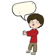 cartoon shocked boy with speech bubble N19