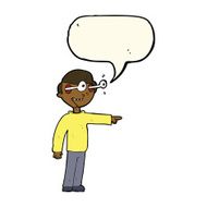 cartoon staring man with speech bubble N15