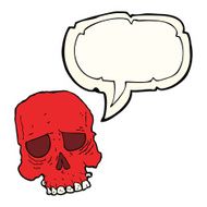 cartoon spooky skull with speech bubble N105