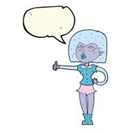 cartoon vampire girl giving thumbs up with speech bubble N8