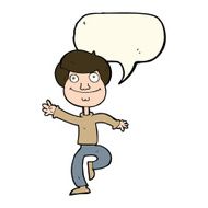 cartoon dancing man with speech bubble N13