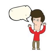cartoon shocked man with speech bubble N83