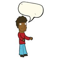 cartoon confused man with speech bubble N29