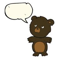cartoon funny teddy bear with speech bubble N8