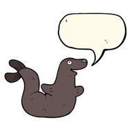 cartoon seal with speech bubble N14