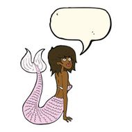 cartoon mermaid with speech bubble N46