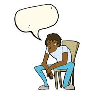 cartoon dejected man with speech bubble N6