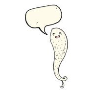 cartoon spooky ghost with speech bubble N33