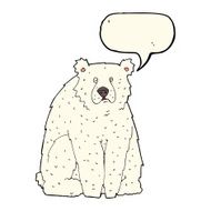 cartoon funny polar bear with speech bubble N4