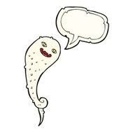 cartoon spooky ghost with speech bubble N34