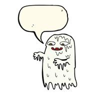 cartoon gross slime ghost with speech bubble N4