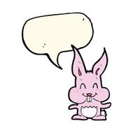 cartoon rabbit with speech bubble N61