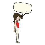 cartoon pretty woman with speech bubble N189