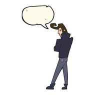 cartoon cool guy with speech bubble N7