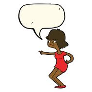 cartoon girl pointing with speech bubble N23