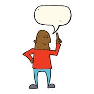 cartoon man pointing finger with speech bubble N7