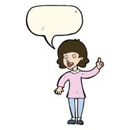cartoon woman with idea speech bubble N170