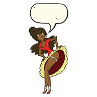 cartoon flamenco dancer with speech bubble N8