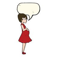 cartoon pregnant woman with speech bubble N13
