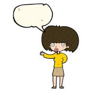 cartoon woman gesturing with speech bubble N22