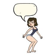 cartoon woman in lingerie with speech bubble N36