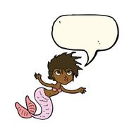 cartoon mermaid with speech bubble N48