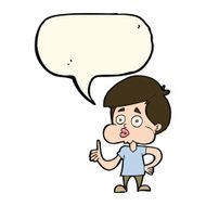 cartoon boy giving thumbs up with speech bubble N7