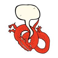 cartoon dragon with speech bubble N4