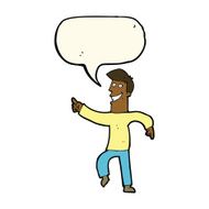 cartoon grinning man with speech bubble N65