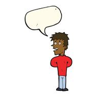 cartoon happy man with speech bubble N333