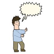 cartoon happy man with speech bubble N334