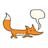 cartoon little fox with speech bubble N25