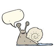cartoon snail with speech bubble N26