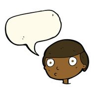 cartoon boy staring with speech bubble N14