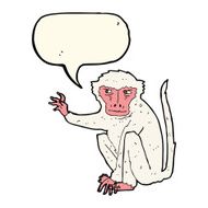 cartoon evil monkey with speech bubble N4