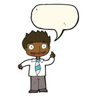 cartoon man with idea speech bubble N77