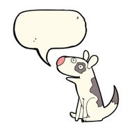 cartoon happy dog with speech bubble N59