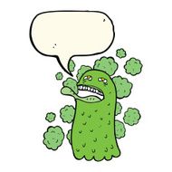 cartoon funny ghost with speech bubble N10