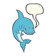 funny cartoon shark with speech bubble N22