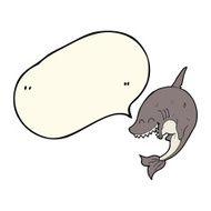 cartoon shark with speech bubble N27