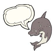 cartoon shark with speech bubble N28